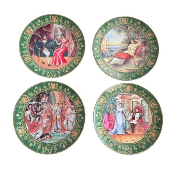 Limoges Other - Set of 4 Plates, De Limoges Napoleon De Boulme Porcelain Collector Plates France